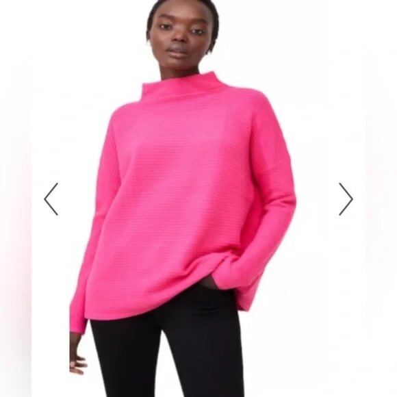 French Connection Babysoft Lena Mock Neck Sweater Pink Size Small S - Picture 1 of 11